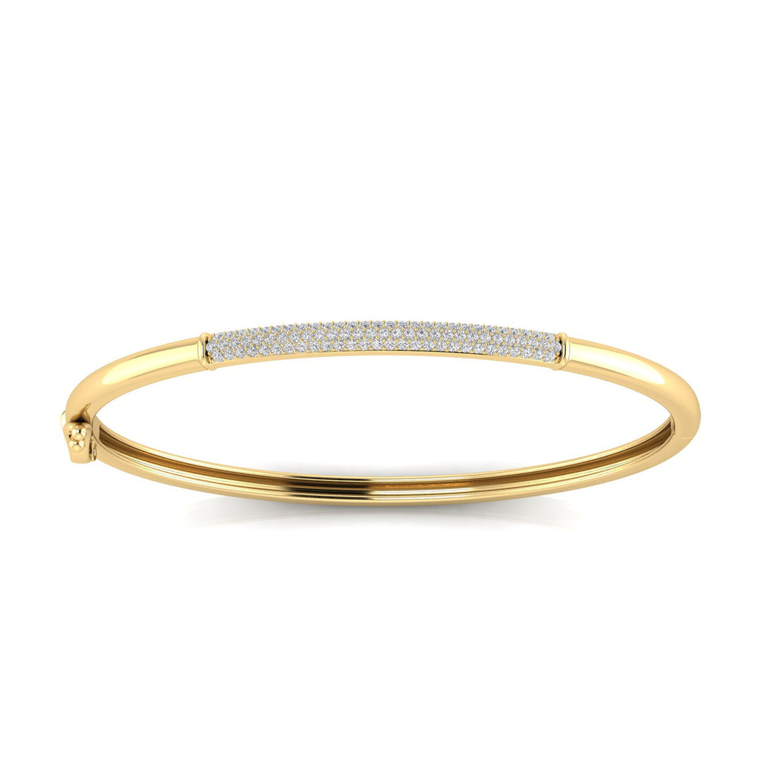 22K Gold Vermeil 0.50ct Lab Grown Diamond Bangle 60mm