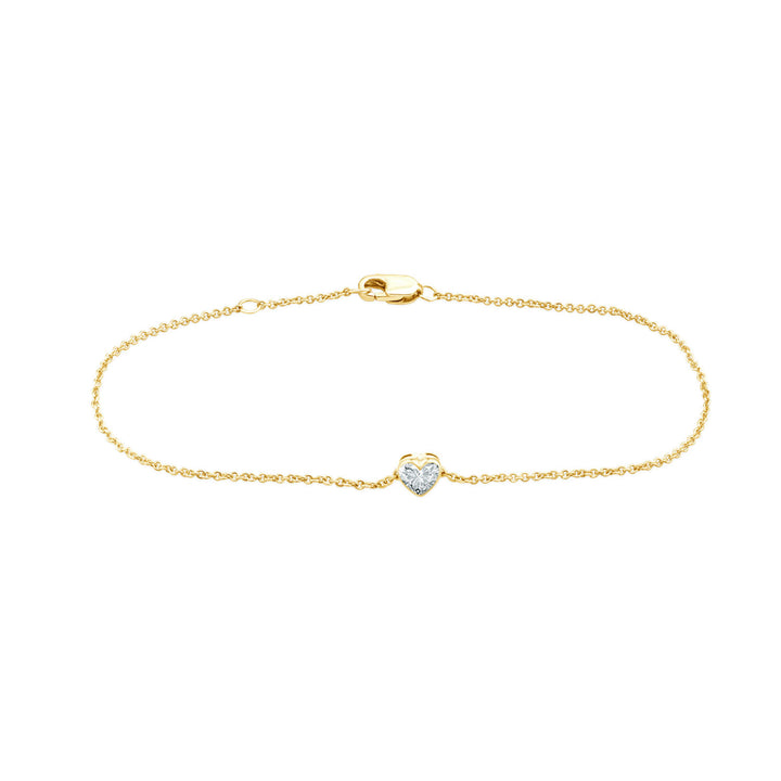 0.20ct Heart Lab Grown Diamond Bracelet in 9K Yellow Gold