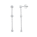 1.00ct Lab Grown Diamond Station Drop Earrings in 9K White Gold