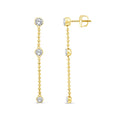 1.00ct Lab Grown Diamond Station Drop Earrings in 9K Yellow Gold