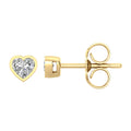 0.20ct Heart Lab Grown Diamond Stud Earrings in 9K Yellow Gold
