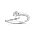 0.30ct Oval Lab Grown Diamond Open Ring in 9K White Gold