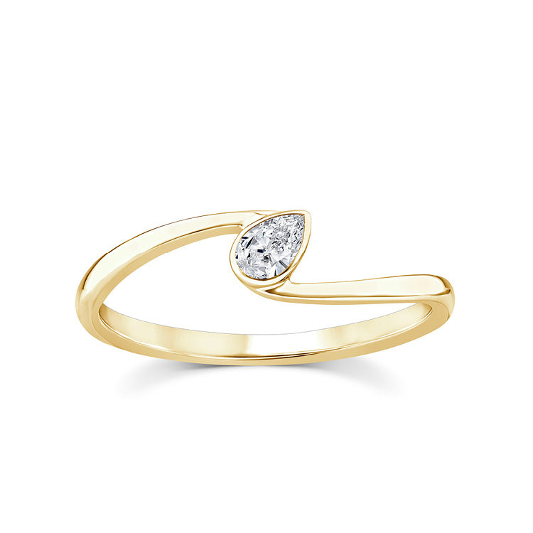 0.12ct Lab Grown Diamond Ring in 9K Yellow Gold