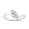 0.50ct Marquise Lab Grown Diamond Offset Ring in 9K White Gold