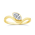 0.50ct Marquise Lab Grown Diamond Offset Ring in 9K Yellow Gold