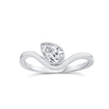 0.50ct Pear Lab Grown Diamond Offset Ring in 9K White Gold