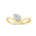 0.50ct Pear Lab Grown Diamond Offset Ring in 9K Yellow Gold