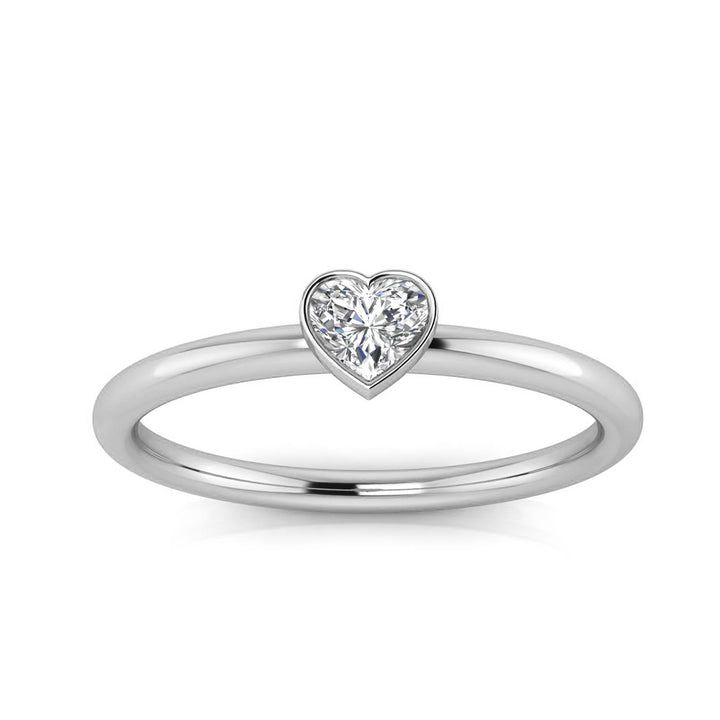 0.20ct Heart Lab Grown Diamond Ring in 9K White Gold