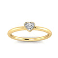 0.20ct Heart Lab Grown Diamond Ring in 9K Yellow Gold