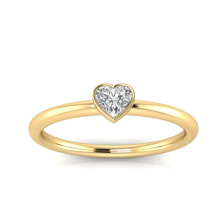 0.20ct Heart Lab Grown Diamond Ring in 9K Yellow Gold