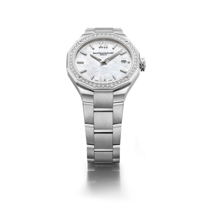 Baume & Mercier Riviera Quartz Watch, Date Display, Diamond-Set - 36mm