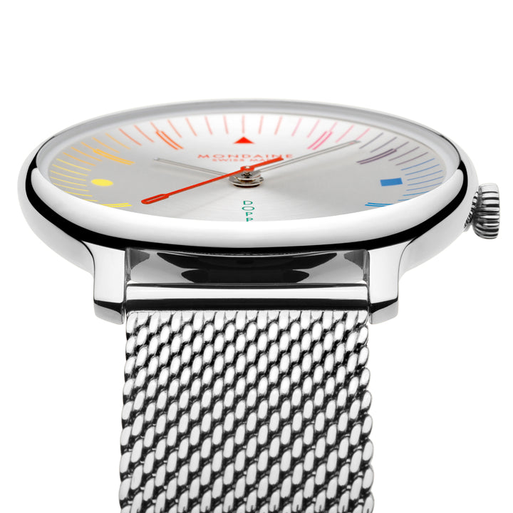 Mondaine Doppio Bauhaus Stainless Steel 33mm Watch - MLE.33112.SM