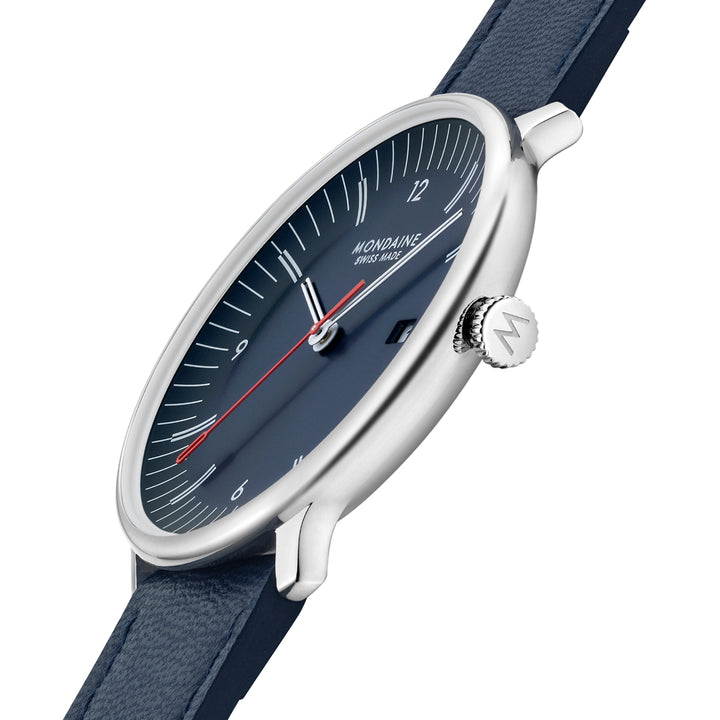 Mondaine Doppio 41mm Vegan Leather Watch Set - MLE.41240.LQV.SET