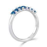 Emerald Cut London Blue Topaz Ring in 9K White Gold