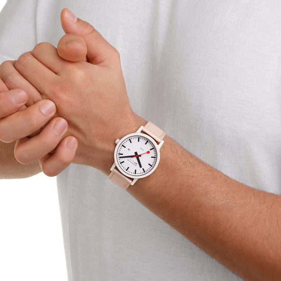 Mondaine Essence Solar White 41mm Watch - MS1.41910.LA