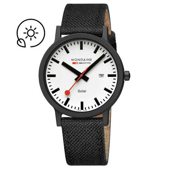 Mondaine Essence Solar Black 41mm Watch - MS1.41910.LB