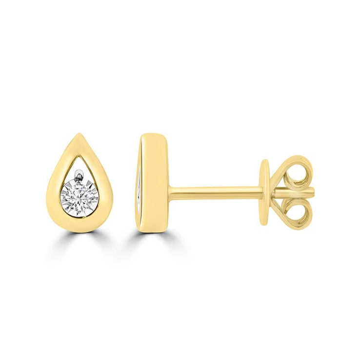 Diamond Stud Earrings with 0.057ct Diamonds in 9K Yellow Gold | The Jewellery Boutique