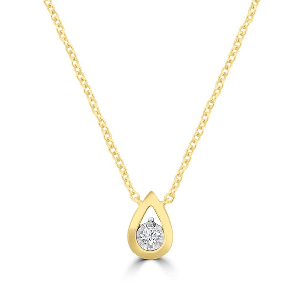 Diamond Necklace 40-45cm with 0.03ct Diamonds in 9K Yellow Gold | The Jewellery Boutique