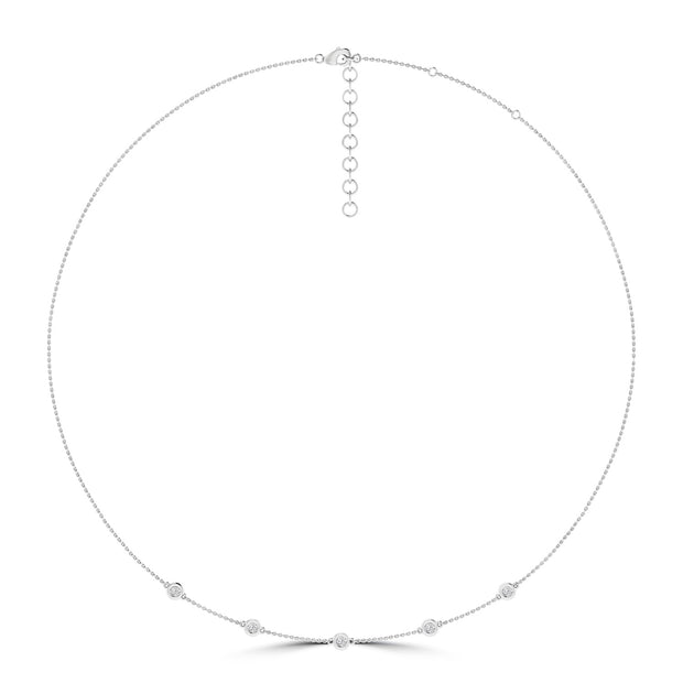 Diamond Necklace with 0.25ct Diamonds in 9K White Gold