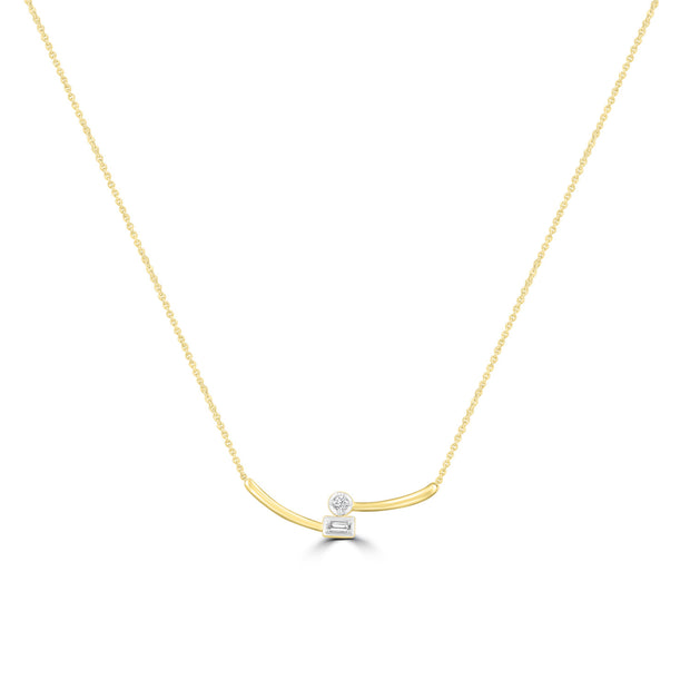 Diamond Necklace with 0.05ct Diamonds in 9K Yellow Gold