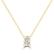 Diamond Oval Necklace with 0.25ct Diamonds in 9K Yellow Gold