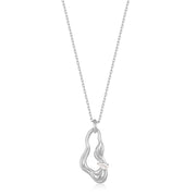 Ania Haie Silver Twisted Wave Drop Pendant Necklace