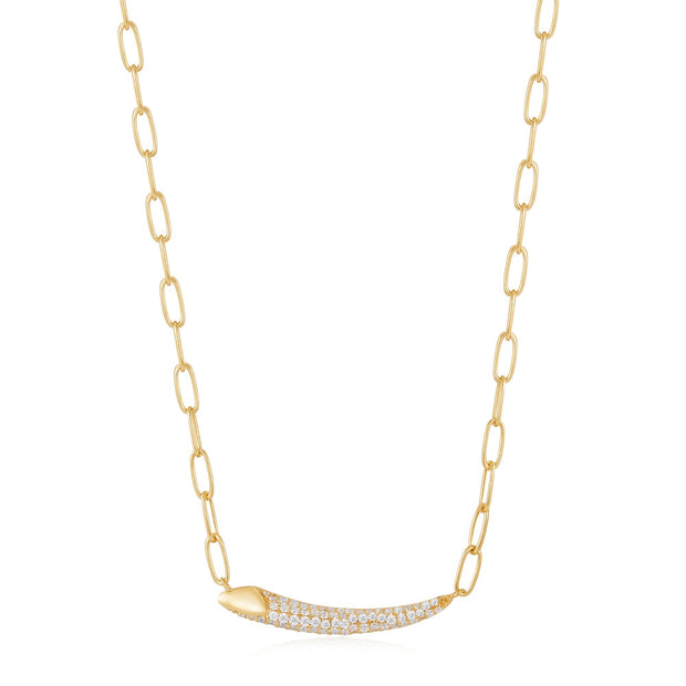 Ania Haie Gold Pave Bar Chain Necklace