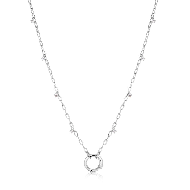 Ania Haie Silver Shimmer Chain Charm Connector Necklace