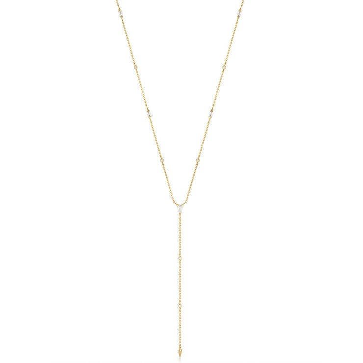 Ania Haie Gold Sparkle Point Y Necklace