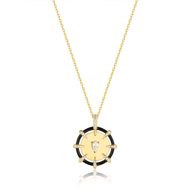Ania Haie Gold Sparkle Point Medallion Necklace