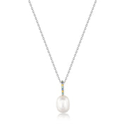 Ania Haie Silver Gem Pearl Drop Pendant Necklace