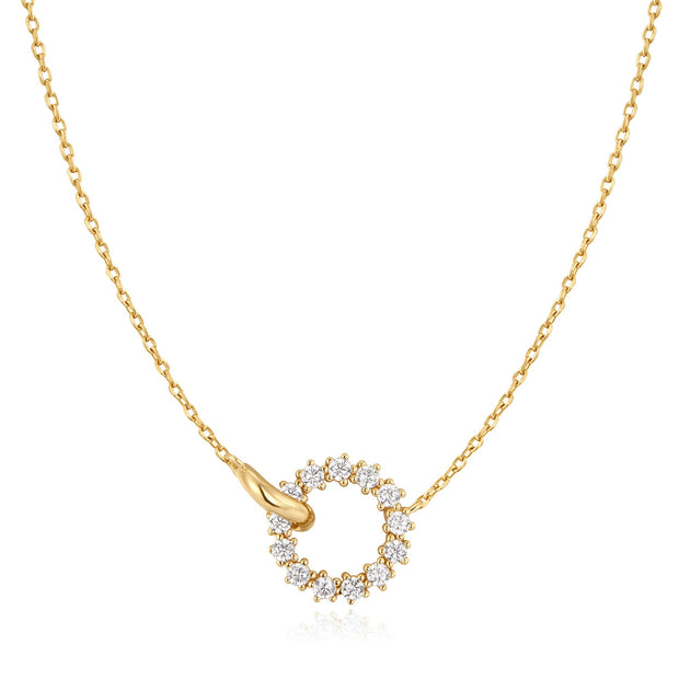 Ania Haie Gold Interlinked Circles Pave Necklace | The Jewellery Boutique Australia