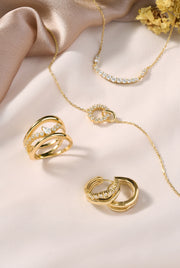 Gold Interlinked Circles Pave Necklace | The Jewellery Boutique Australia