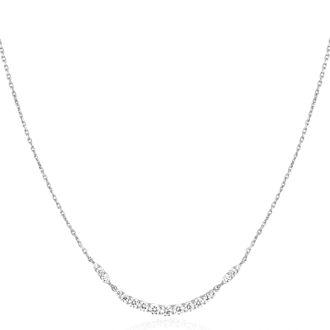 Ania Haie Silver Arc Pave Necklace | The Jewellery Boutique Australia