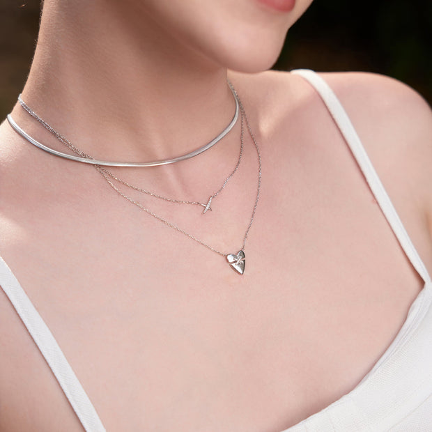 Silver Kiss Pave Necklace | The Jewellery Boutique Australia