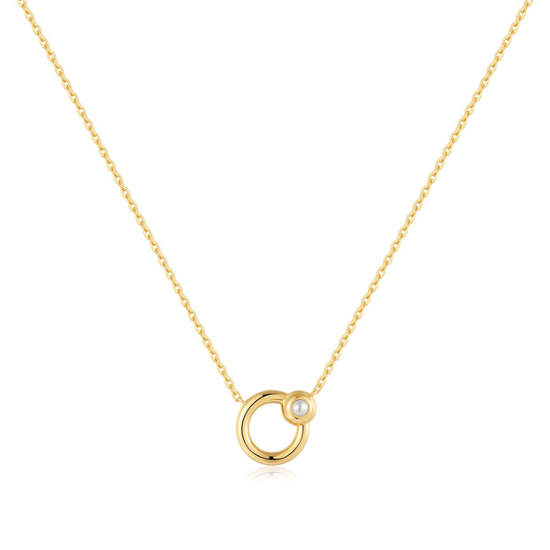 Ania Haie Gold Hoop Freshwater Pearl Necklace