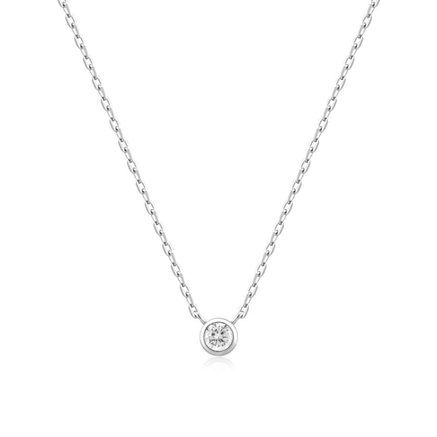 Ania Haie Silver Round Solitaire Cubic Zirconia Necklace