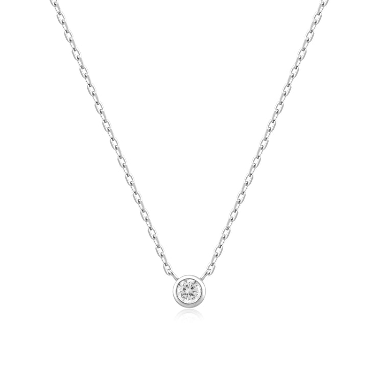 Ania Haie Silver Round Solitaire Cubic Zirconia Necklace