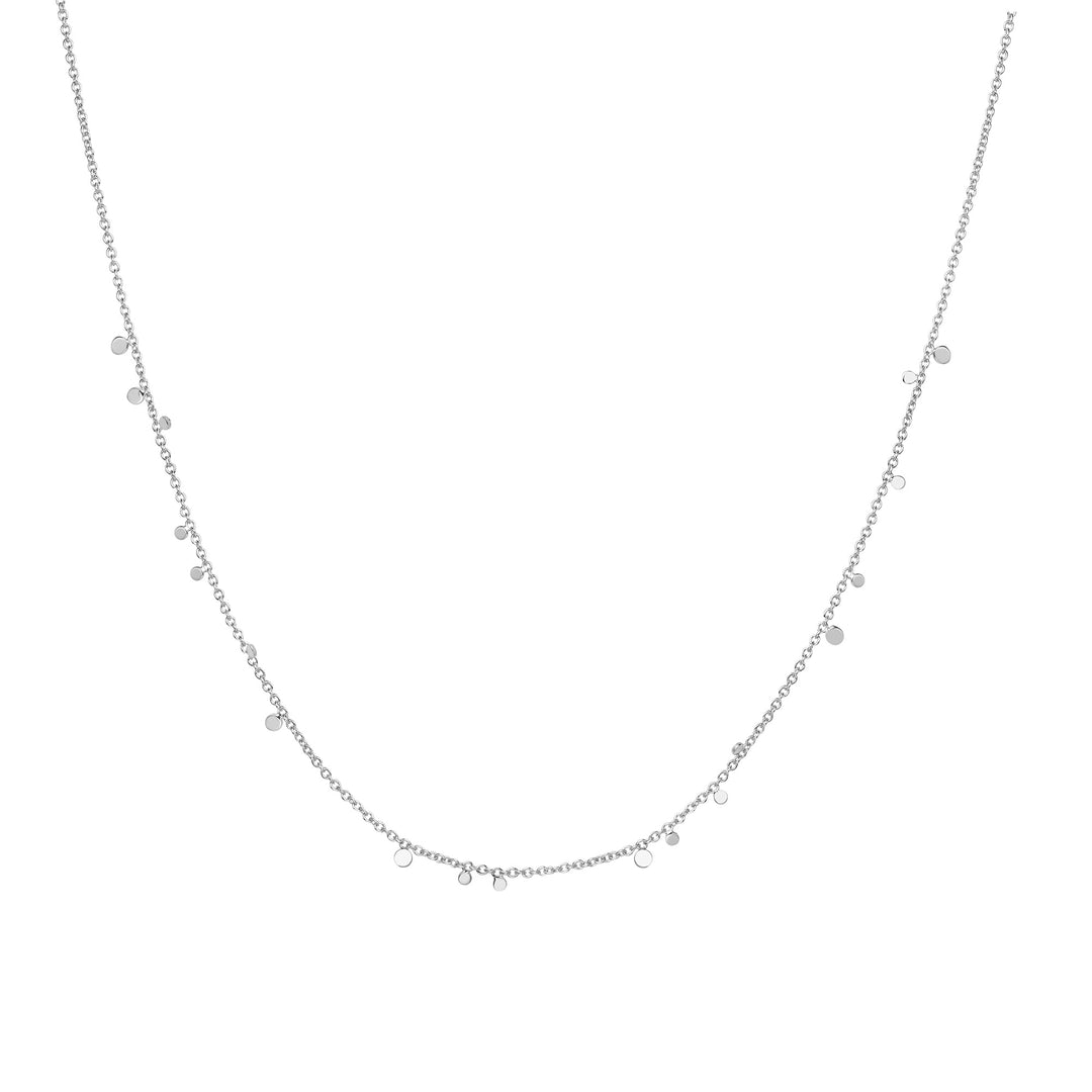 Silver Mini Disc Drop Stacking Necklace | The Jewellery Boutique