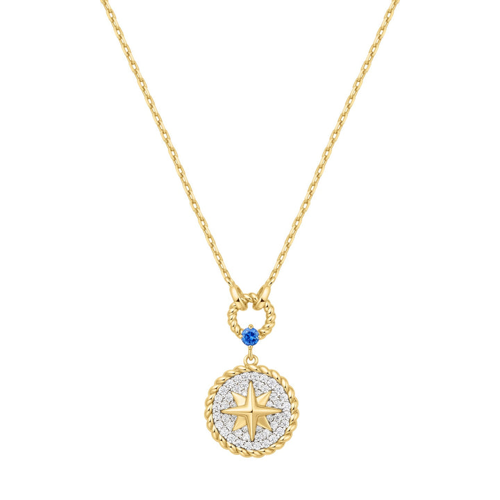 Two-Tone Eight-Pointed Star Signet Necklace | The Jewellery Boutique