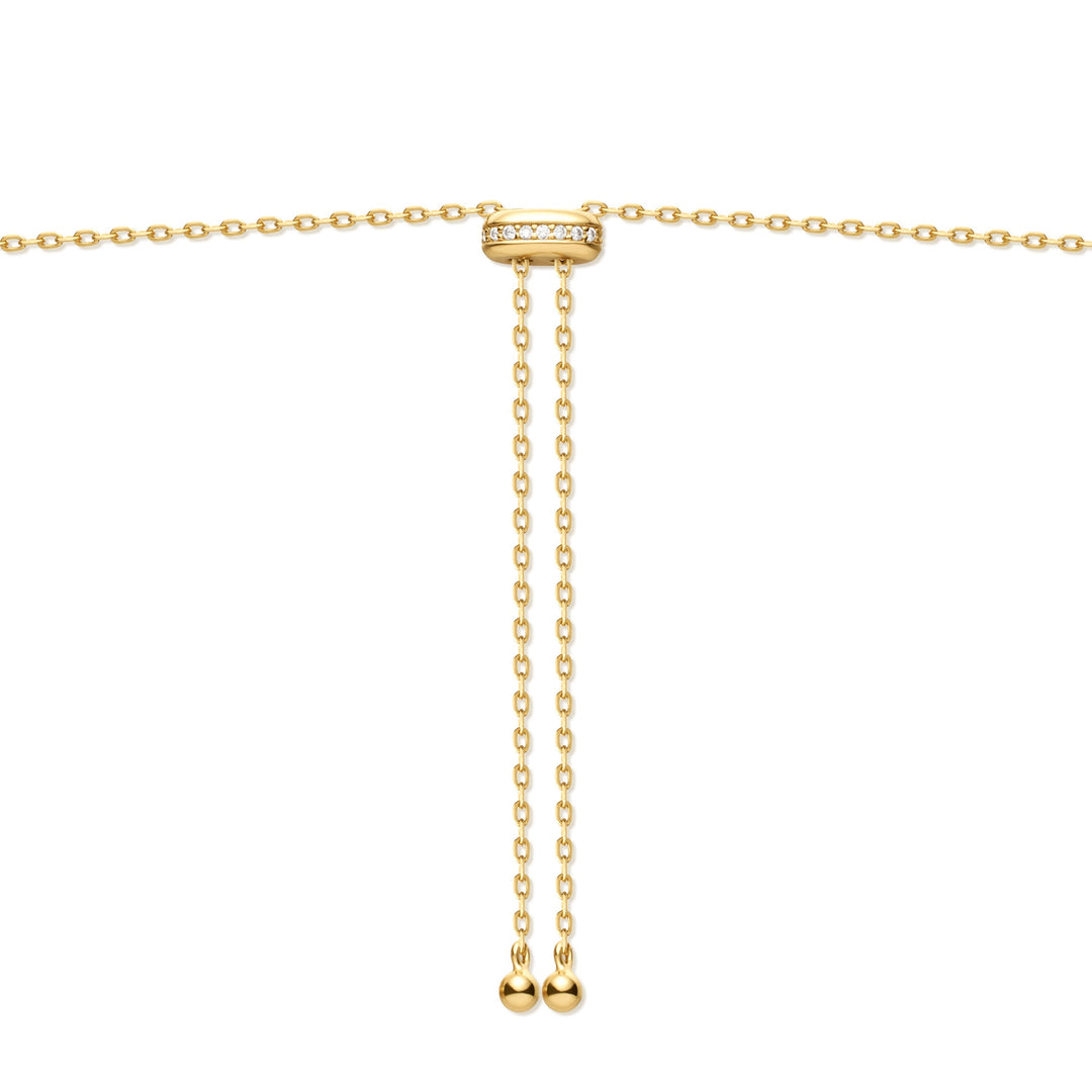 Gold Bezel Cubic Zirconia Station Necklace | The Jewellery Boutique