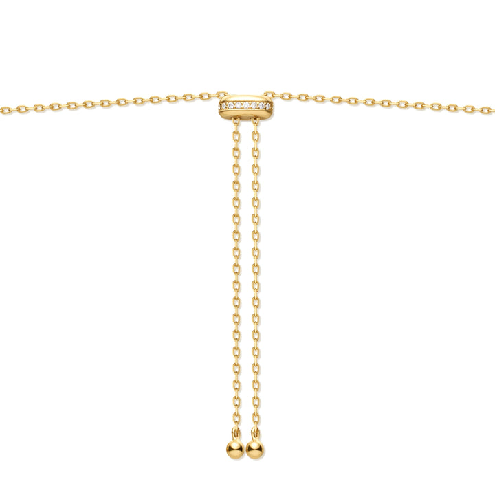 Gold Bezel Cubic Zirconia Station Necklace | The Jewellery Boutique