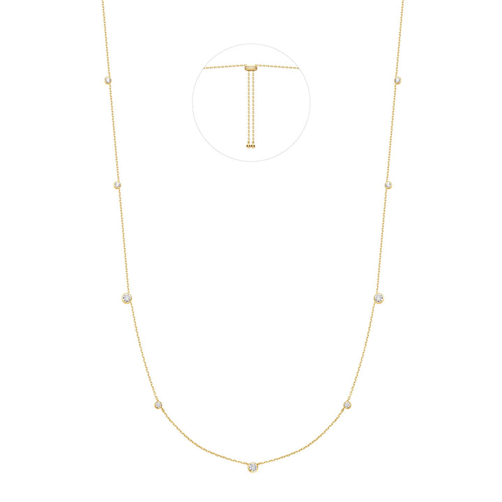 Gold Bezel Cubic Zirconia Station Necklace | The Jewellery Boutique