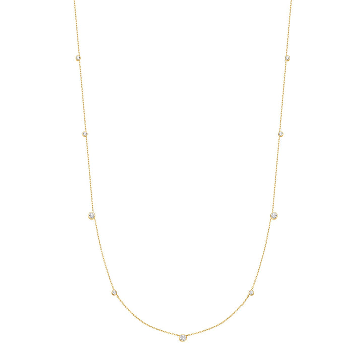 Gold Bezel Cubic Zirconia Station Necklace | The Jewellery Boutique