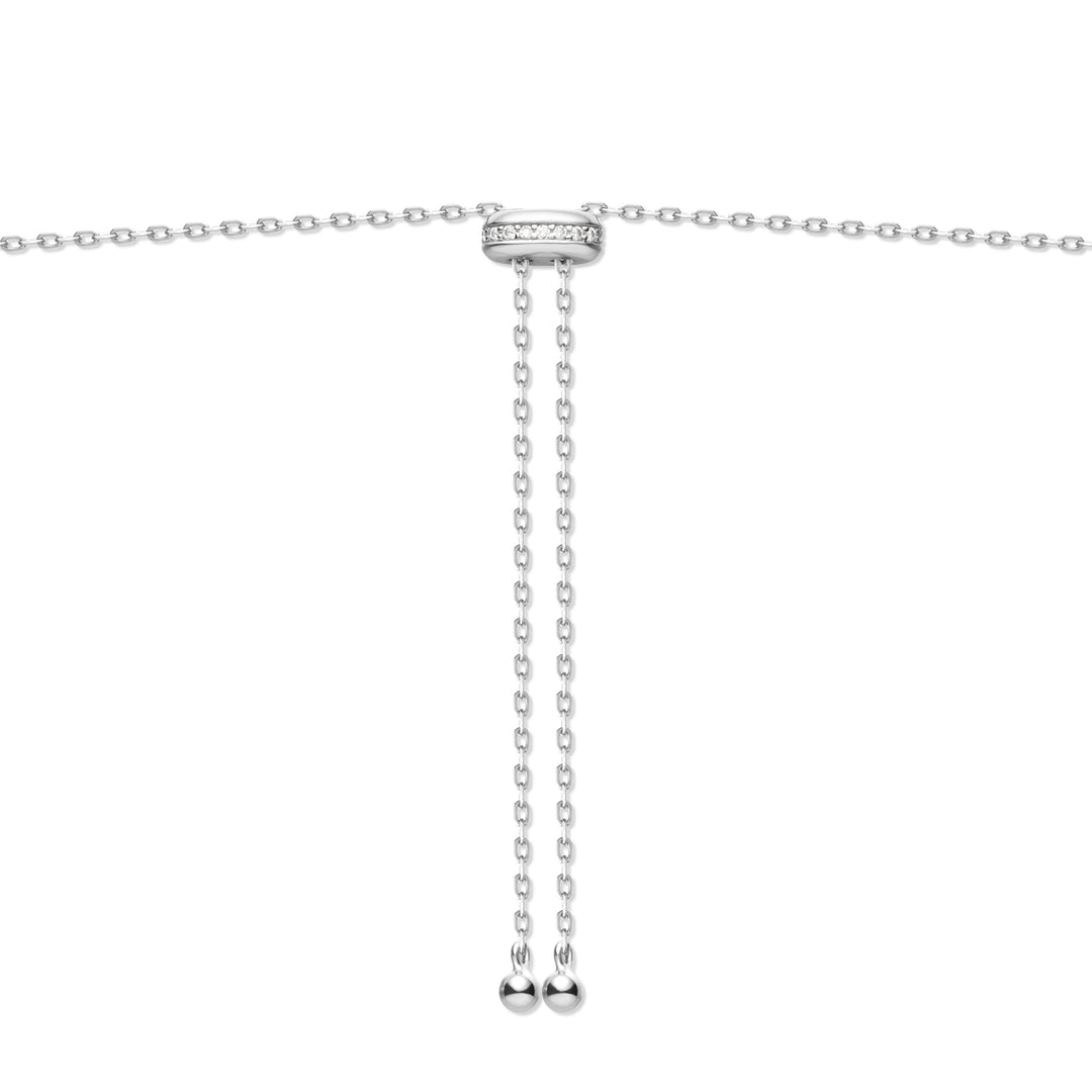 Silver Bezel Cubic Zirconia Station Necklace | The Jewellery Boutique