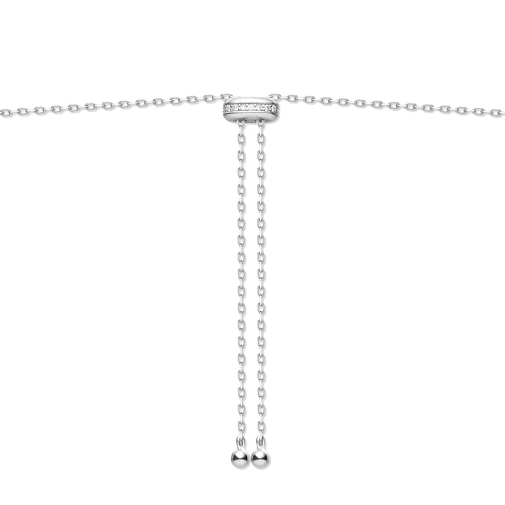 Silver Bezel Cubic Zirconia Station Necklace | The Jewellery Boutique