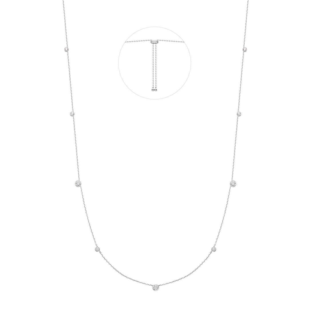 Silver Bezel Cubic Zirconia Station Necklace | The Jewellery Boutique