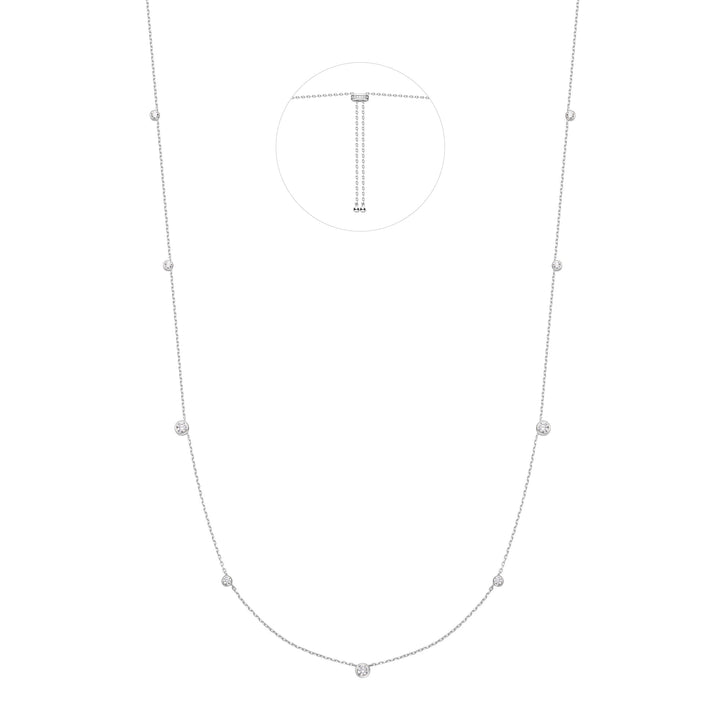 Silver Bezel Cubic Zirconia Station Necklace | The Jewellery Boutique