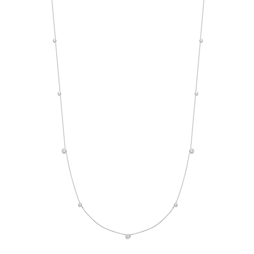 Silver Bezel Cubic Zirconia Station Necklace | The Jewellery Boutique