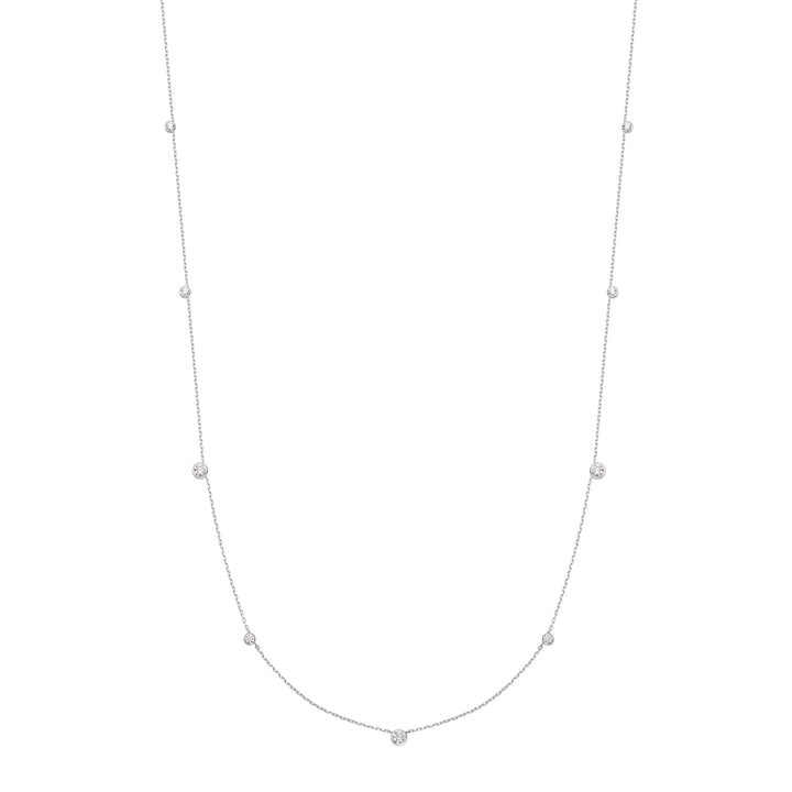 Silver Bezel Cubic Zirconia Station Necklace | The Jewellery Boutique